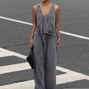 Gray Women's Jumpsuit 2 piece set